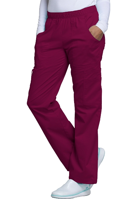 Mid Rise Pull-On Pant Cargo Pant Wine (4005)