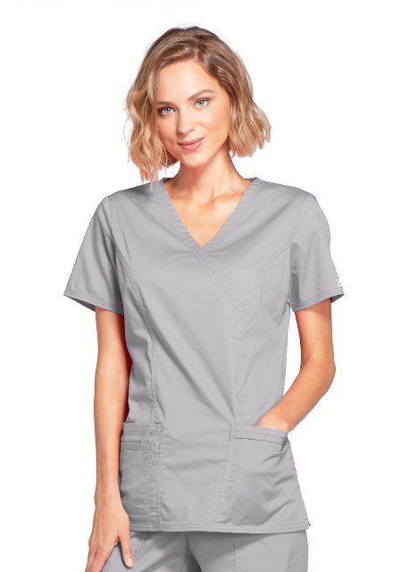 Mock Wrap Top Core Stretch Grey (CK4728)