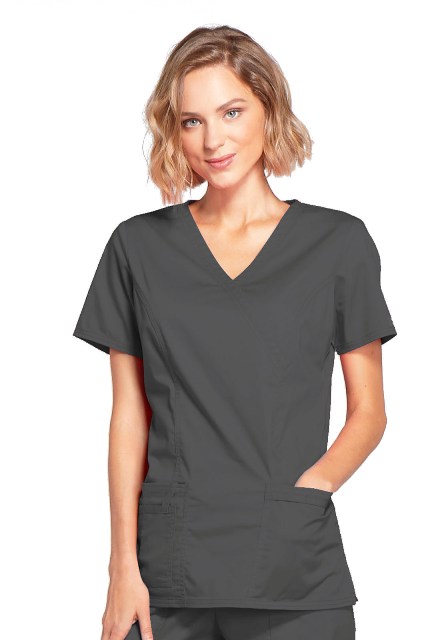 Mock Wrap Top Core Stretch Pewter (CK4728)