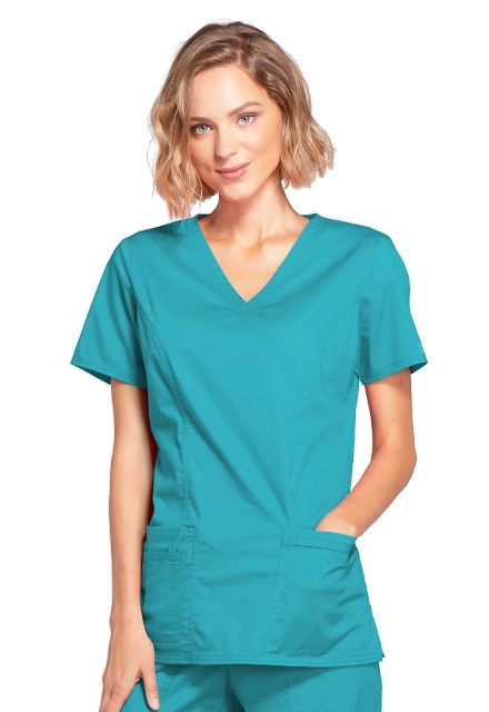 Mock Wrap Top Core Stretch Teal (CK4728)