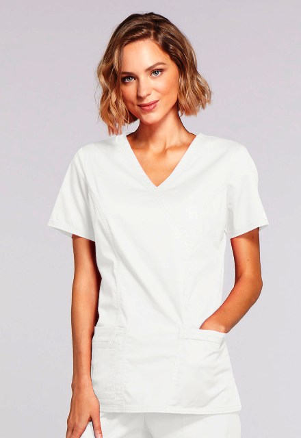 Mock Wrap Top Core Stretch White (CK4728)