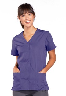 Snap Front V-Neck Top (CK4770)