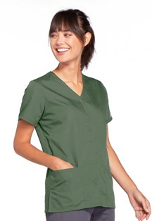 Snap Front V-Neck Top (CK4770)