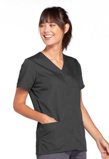 Snap Front V-Neck Top (CK4770)