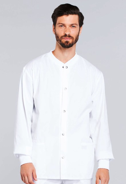 Jacket Men's Snap Front White (WW360)